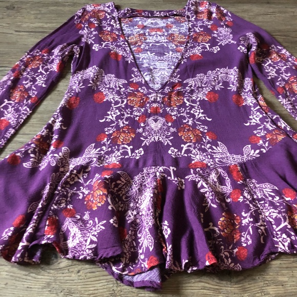 Free people smooth talker floral print tunic dress with pockets - Picture 8 of 10